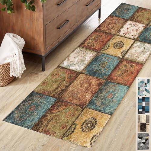 Ziligengsheng KüChenmatte 40x240cm, Schlafzimmer Teppich, FlurläUfer Lang rutschfest, Beige, Marron