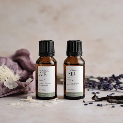 Lights4fun 2er Set TruGlow® Air Aroma Diffuser Öl Patchouli und Lavendel Ätherische Öle für Diffuser Öl Zerstäuber Aroma Diffusor Air Diffuser Duftöle für Diffuser