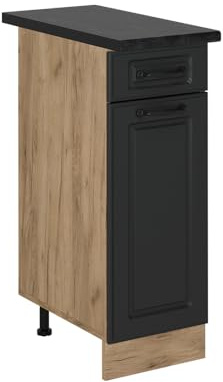 Vicco Küchenunterschrank R-Line, Anthrazit Landhaus, 30 cm, AP Anthrazit