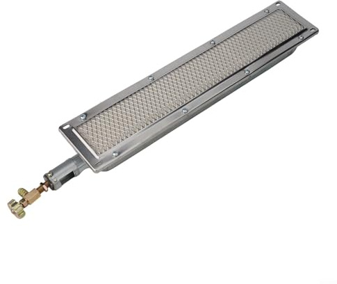 VRTYVEYBB Bruciatore a gas in ceramica a infrarossi, struttura in metallo e ceramica, 41 x 8 cm, per industria alimentare, agricoltura e cucina all'aperto (44 x 9,5 cm)