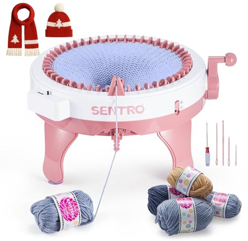 M.J COMFY-LIFE 48-Needle Knitting Machine Knitting Loom DIY Toys Hand Woven Knitting Accessories Weaving Loom for Adults and Kids
