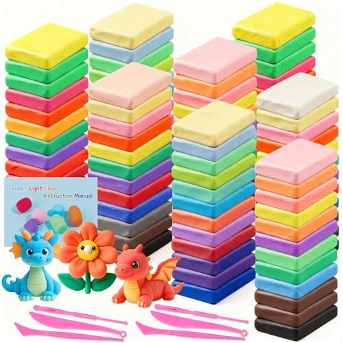 Yimomoyi Pack de 96 Botes de Plastilina No Tóxica, Plasticina con 48 Colores, Manualidades y Actividades Creativas, Niños y Niñas de 3 Años o Más