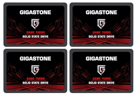 Gigastone SATA SSD 2To (Lot de 4) 2.5 3D NAND jusqu'à 550 Mo/s SATA III Disque Dur internes SSD de Jeu Compatible avec PS4 Ordinateurs Portables et Ordinateurs de Bureau SLC Cache Pro Performances