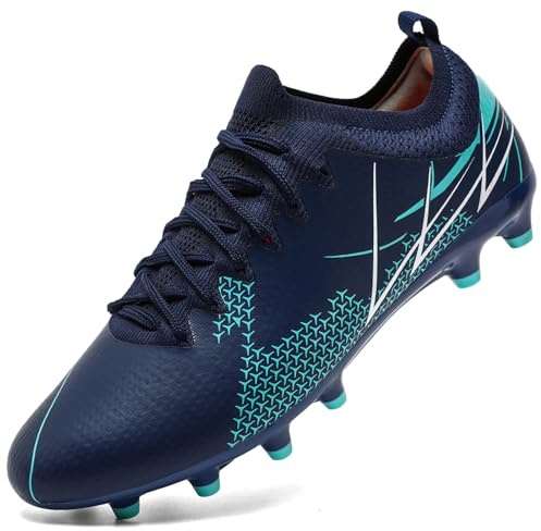 VLOOKST Scarpe da Calcio Uomo Tacchetti Scarpe da Calcetto Sneaker Scarpe Sportive Outdoor Scarpe da Ginnastica Blu Taglie 43