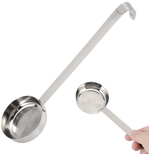 Holibanna Louche Acier Inoxydable Cuillère Plate pour Sauce Pizza et Soupe Cuisiner et Étaler Ketchup et Sauce Cuisine Familiale