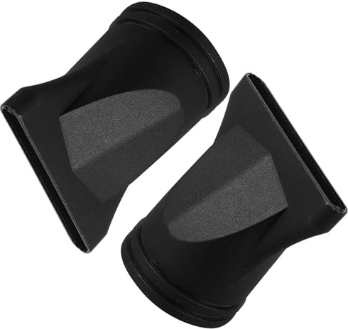 TOGEVAL 2 pezzi Beccuccio Phon Concentratore in Plastica Resistente Nero per Styling Capelli Ricci e Asciugatura Accessori Phon Compatibili con Diametro