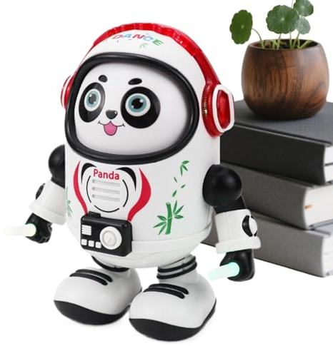 Generico Musikleksaker - Interaktiv rymdpanda i form av robotar - elektrisk leksaksrobot med dans och promenadfunktioner, present till födelsedag jul nyår och dagis