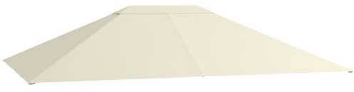 Outsunny Tetto di Ricambio per Gazebo 4x3 m Presa d'Aria Bianco Crema
