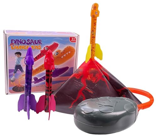 Lancement de fusée de Dinosaure - 25,5x21,5x7,3 cm Jeux pour Lancement de Jouets | Lancementde fusée préscolaire à Angle en Forme de Dinosaure, fusées de Jouets pour Les 3 Ans et Plus, EVA à