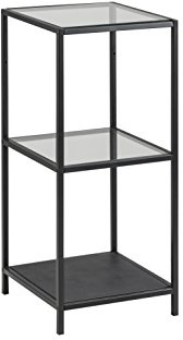 AC Design Furniture Jörn Metall Bücherregal mit 2 Ablagen, Regal aus Metall und Glas im Industrial Style, Aufbewahrungsregal für Wohnzimmer, Home Office Möbel, Schlafzimmermöbel, Einfache Montage