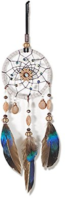 Traumfänger Handgefertigt, Dsaren Feder Dreamcatcher Wandbehang Ornament für Baby Shower Car Hochzeit Home Decor Geschenk (Braun)