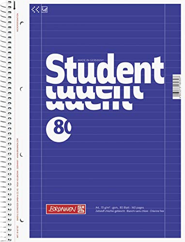 Brunnen Collegeblock Student, A4, 70 g/m², 80 Blatt (10 Blöcke, liniert)