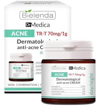 Bielenda Dr Medica Acne Dermatologische Anti-Akne 24 Stunden Creme, Akne Creme Gesicht, Fettige & Akne Haut, 50 ml