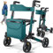 KESSER Leggero deambulatore pieghevole Girello ultraleggero con 4 ruote Premium in alluminio Rollator Set Peso massimo sopportato: 136 Kg