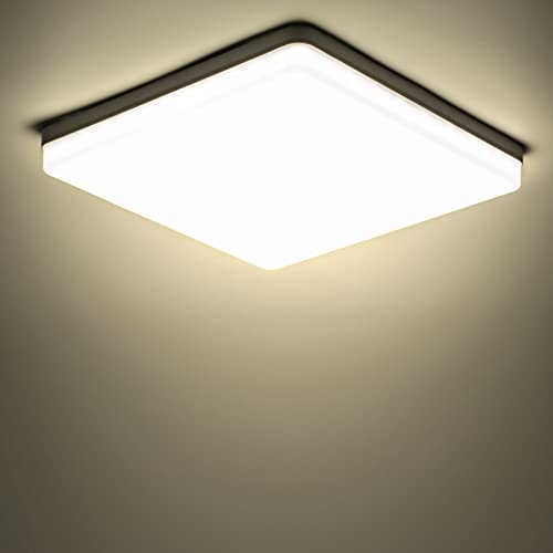 Yafido LED Plafoniera 48W Ultra Magro UFO Pannello LED Quadrata Bianco Naturale 4000K 4320LM Lampada da Soffitto per Soggiorno Camera da letto Bagno Cucina Corridoio e Balcone 30 * 30 * 4cm