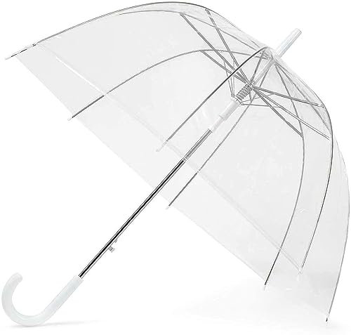 MantraRaj Clear See Through Dome Umbrella Ladies Transparent Walking Rain Brolly Wedding Black