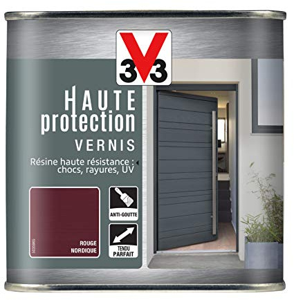 V33 Vernis extérieur Haute protection Rouge nordique brillant 0,75 L
