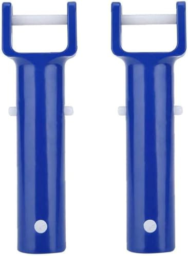 SOLBUM Piscine V Tête poignée de Brosse V Pince tête Poignée de Rechange d'accessoires en Plastique Bleu 2PCS, pour Entretien de la Piscine et Le Nettoyage