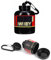 Portable Protein Powder Funnel Container – Travel Supplement Bottle Containers with Funnel, Small Formula Powder Pots & Storage Container Keychain for Gym, Fitness, Workout – 200ml, 60g (Black)