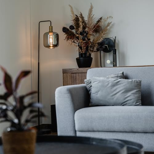 Qazqa zuzanna - Lampadaire - 1 lumière - H 150 cm - Noir et Or - Design - éclairage intérieur - Salon I Chambre