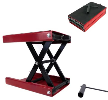 Qimu 1100lbs Scissor Hoist Jack - Motorcycle Scissor Lift with Wide Deck, Non-Skid Rubber Pad