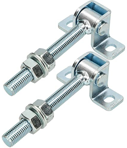 KOTARBAU® 2er Set Einstellbares Torscharnier M16 130 mm verzinkt Stahl Regulierbar Toranlage mit Befestigungsplatte Anschraubblech Hängescharnier Torscharnier Gewinde Torband Anschraubplatte Torangel