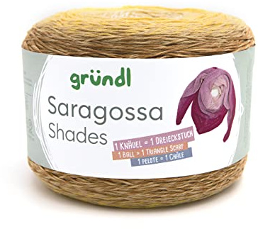 gründl Strickwolle Saragossa Shades 250g 1000m Nadelstärke 3-4 für Dreiecktuch Pullover Größe 38 50% Baumwolle 50% Polyacryl waschbar bei 30°C