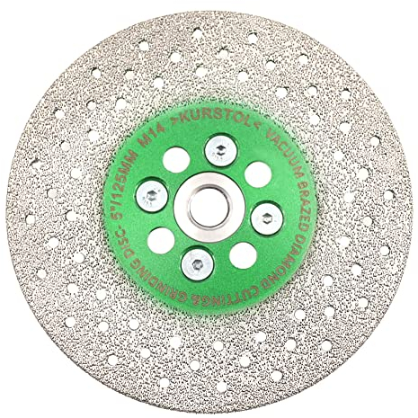 KURSTOL Disco Diamantato - Lama diamantata per taglio abrasivo 5/125mm X M14 Arbor, mola in granito per smussare modellare gres porcellanato, piastrelle, ceramica, granito, cemento