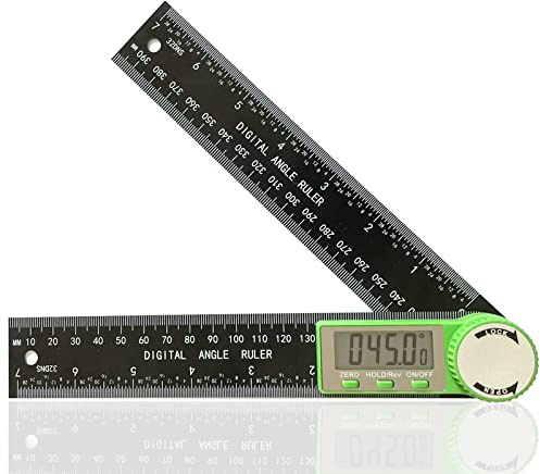 PDDYIER Digital Angle Finder Protractor, 2-in-1 Miter Saw, 7 Inch/200mm ABS Ruler, High Accuracy Measuring Tool for Woodworking, Metalworking, Carpenter, Construction