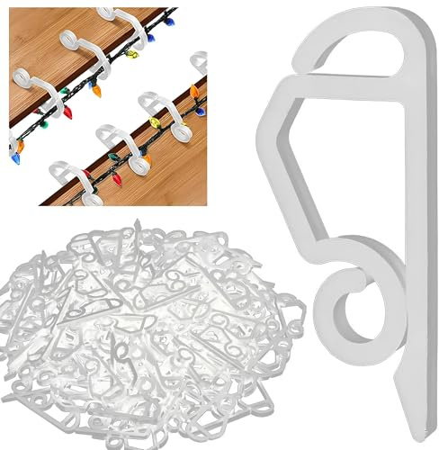 Christmas Lights Gutter Clips Heavy Duty Plastic Gutter Hanging Hooks/Clips for Outdoor Christmas Xmas String Lights Decoration