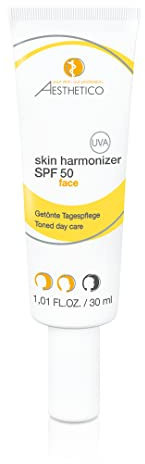 AESTHETICO skin harmonizer SPF 50, 3 x 30 ml | Getönte Tagespflege mit SPF 50, kaschiert Rötungen, ideal bei Akne und Rosacea, als Make-up-Ersatz geeignet