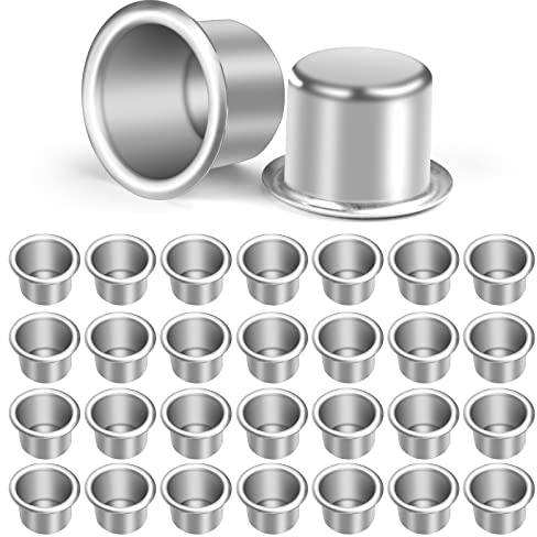 AOMIG Portacandele Inserto, 30 Pcs Candele Tazze in Alluminio Tealight Contenitori Vuoti, Mini Portacandele Tealight Tazze Alluminio per Fai da Te Candele, Arte, Campeggio e Feste