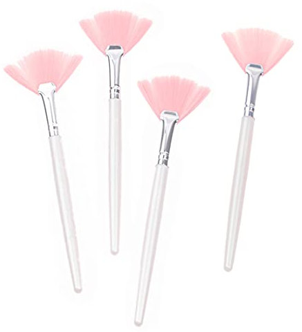 Pinceles para mascarilla facial, paquete de 4 pinceles para mascarilla, pinceles para difuminar la cara, herramienta de pincel de maquillaje rosa para crema de mascarilla de arcilla