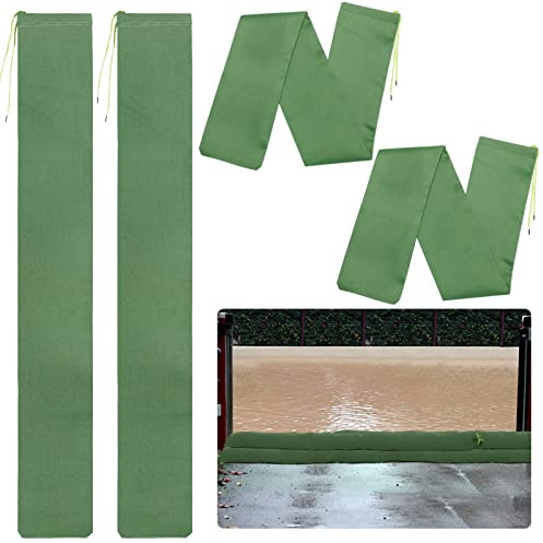 4 st 13 cm x 15 cm lång kanvas sandsäckar – förtjockad kanvas översvämningsskydd sandväskor med elastiskt band återanvändbar översvämningsvattenbarriär regn vind översvämningsbarriär tub sandväskor