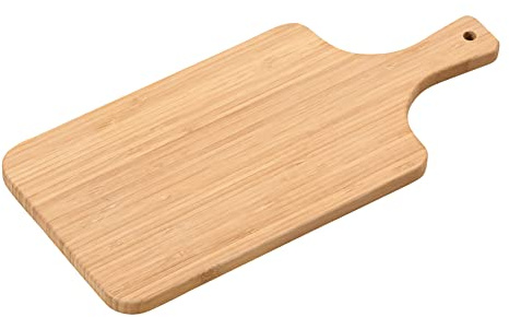 Kesper Schneidebrett Servierbrett mit Griff 37,8 x 17,7 x 1,6 cm aus Bambus 58384
