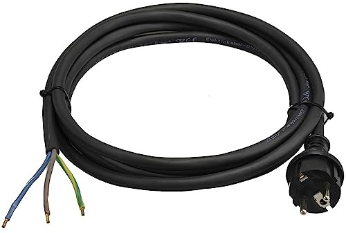 Anschlussleitung Zuleitung Gummi 3-polig H07RN-F 3x2,5 mm2 Gummikabel Schwarz 3G2,5 Stromkabel Baustellenkabel Verbindungskabel Ölbeständig IP44 (Größe: 5,0 Meter)
