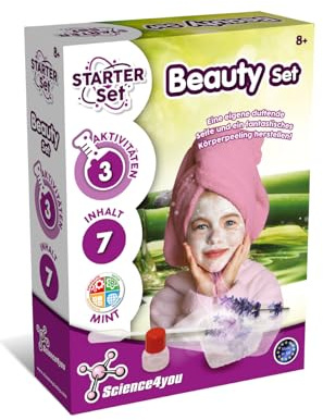 Science4you Starter Kit Beauty für Kinder ab 8 Jahren - 3 Experimente Aktivitäten und Experimente, Mini-Beauty-Labor, Experimentierkasten Geschenke, Lernspielzeug für Mädchen und Jungen 7 8 9+ Jahre