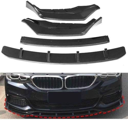 AMAIR Auto Frontlippe Frontspoiler für BMW 5 Series G30 G31 G38 540i M Sport 2017-2020,Frontlippe Spoiler Protector Car Styling Karosserie-Anbauteile,A/Carbon Fiber