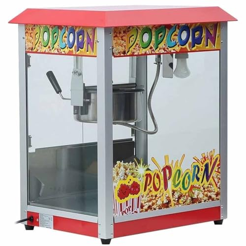 DDZJTPP Machine à Pop-Corn électrique Commerciale 1300w,Couvercle en Verre Trempé Et Revêtement Antiadhésif,Machine à Pop-Corn De Grande Capacité,pour Soirées Cinéma,Fête d'anniversaire