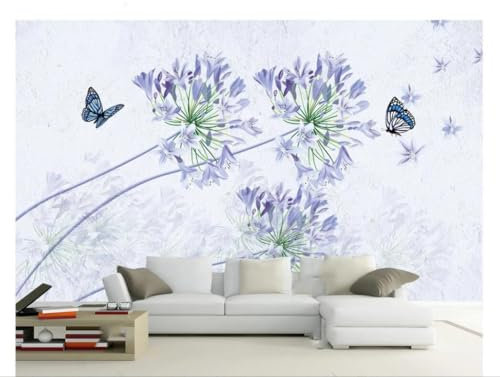 Fototapete Schlafzimmer Kinderzimmer 3D Tapeten 3D Effekt Wohnzimmer Elegant Rustikale Blumen Schmetterlinge Wandposter Xxl Waterfall Weiß Grau Blumen Wald Natur Mustertapete