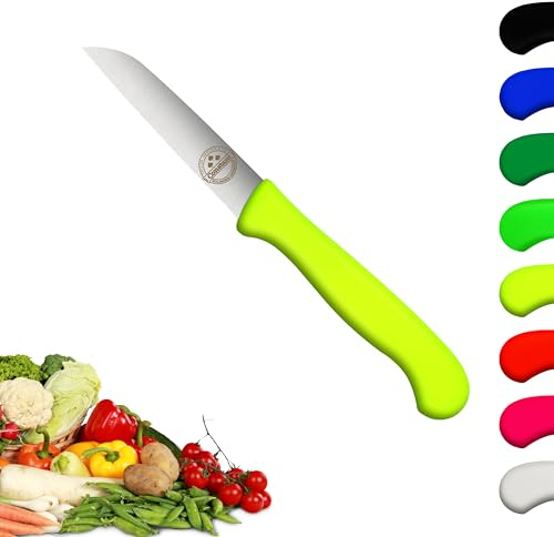 Solingen Messer, Kunststoffgriff - Premium Gemüsemesser, rostfreier Klinge, Chrom-Stahl, extra scharfes Küchenmesser, Dünnschliff & Handabzug, Made in Germany