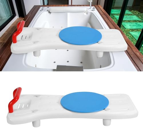 Yakimz Badewannensitz Senioren Badewannenbrett sitzen mit Griff und Drehbarer, Einstellbar 41-62cm Wannensitz Sitzbrett Wannenbrett für Badezimmer - 2 Set