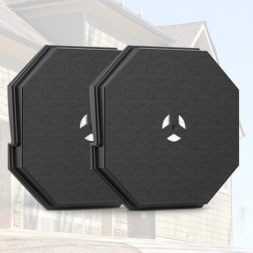 Vinyl Siding Light Mounting Blocks, 130110006001 Octagon Siding Mounting Kit for Outdoor Light, Great Appearance Vinyl Siding Wall Plate for 1/2 Inch Lap Double and 4 Inch Siding, Black(2 Pack)