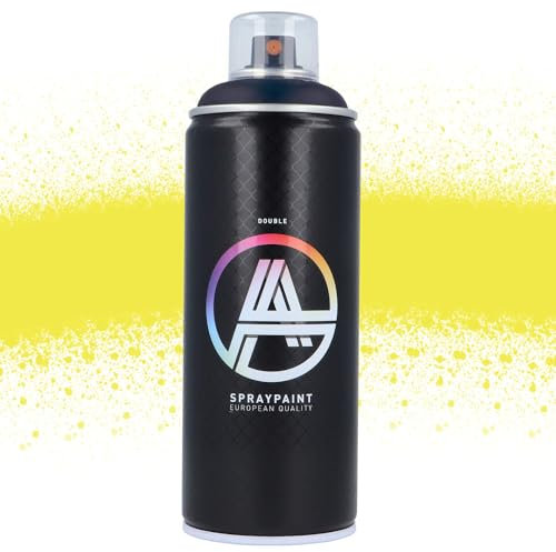Double A Spraypaint Sprühdose 400ml Sprühfarbe Acryllack Sprühlack matt hochdeckend DIY Kunststoff Metall Möbel Deko (DA-372 Colors & Corner Yellow)