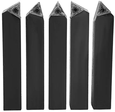 Taglierina per Hardware, Set di Utensili per Tornitura Indicizzabili 5 Pezzi 3/4 Pollici, Set di Punte per Inserti per Tornio in Metallo Duro per Tornitura, Taglio,