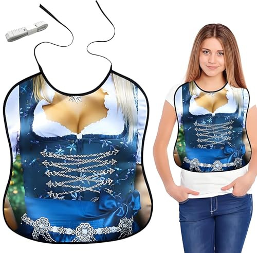SwirlColor Lätzchen für Erwachsene Lustig, Wasserdicht latz für erwachsene Lustig Waschbare Lätzchen für Erwachsene Frauen Senioren Lustige Kleidungsschutz Latz für Party Geschenke (Blau)