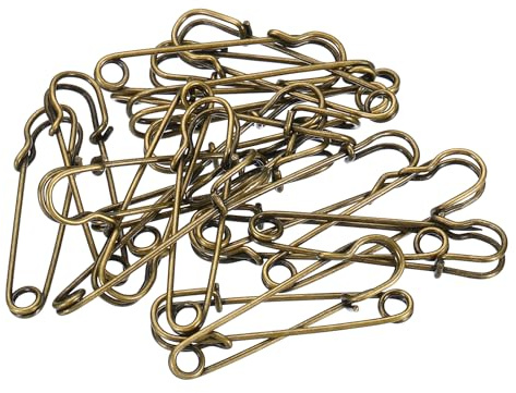 YOKIVE 20 st säkerhetsnål, stora metallsynålar | hantverkstillverkning, bra för kläder, stickning, sömnad (bronston, 3,5 cm)
