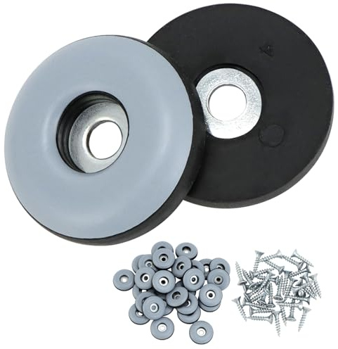 QWORK® 32 Pezzi Piedini per Mobili, Ø 25 mm Rotondi Piedini per Sedie con Vite in Acciaio Inox, per Sedie, Tavoli, Divani