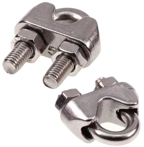 cyclingcolors 2x Morsetti per Cavo Fune Metallica Bullone a Forma di U Acciaio Inossidabile A4 Tiranti per Utensili Movimentazione Fai da te, 6mm