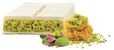 Dubai Style Weiße Schokolade Pistazie Original Milchschokolade gefüllt mit Pistaziencreme und Engelshaar Kadayif - 90g Tafel
